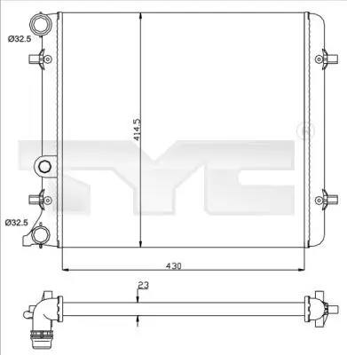 Kühler, Motorkühlung TYC 737-0010 Bild Kühler, Motorkühlung TYC 737-0010