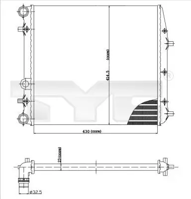 Kühler, Motorkühlung TYC 737-0013 Bild Kühler, Motorkühlung TYC 737-0013