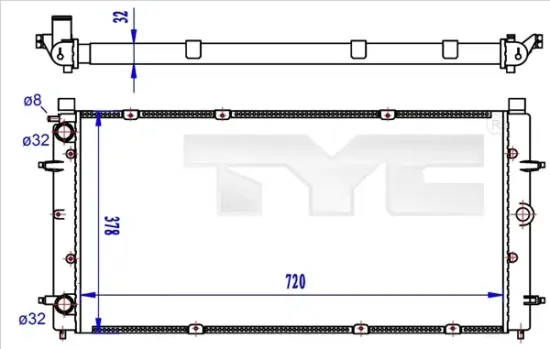 Kühler, Motorkühlung TYC 737-0059-R Bild Kühler, Motorkühlung TYC 737-0059-R