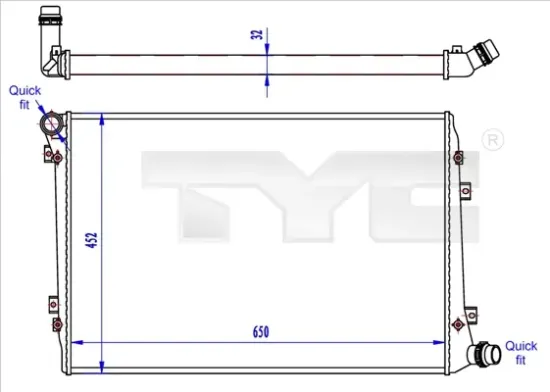 Kühler, Motorkühlung TYC 737-0062-R Bild Kühler, Motorkühlung TYC 737-0062-R