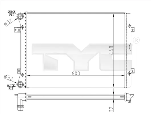 Kühler, Motorkühlung TYC 737-0067-R Bild Kühler, Motorkühlung TYC 737-0067-R