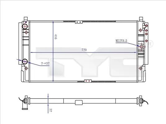 Kühler, Motorkühlung TYC 737-0068-R Bild Kühler, Motorkühlung TYC 737-0068-R