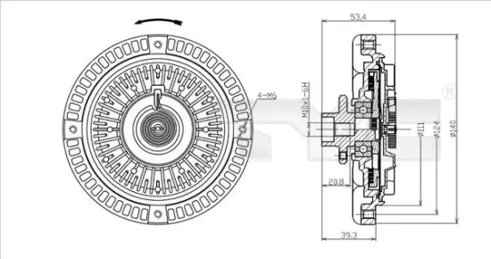 Kupplung, Kühlerlüfter TYC 802-0059 Bild Kupplung, Kühlerlüfter TYC 802-0059