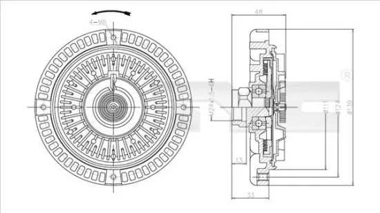 Kupplung, Kühlerlüfter TYC 802-0060 Bild Kupplung, Kühlerlüfter TYC 802-0060