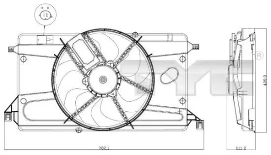 Lüfter, Motorkühlung TYC 820-0002 Bild Lüfter, Motorkühlung TYC 820-0002