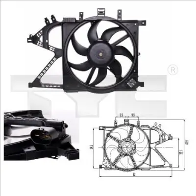 Lüfter, Motorkühlung TYC 825-0007 Bild Lüfter, Motorkühlung TYC 825-0007