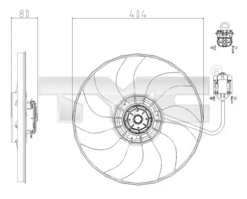 Lüfter, Motorkühlung TYC 825-0019 Bild Lüfter, Motorkühlung TYC 825-0019