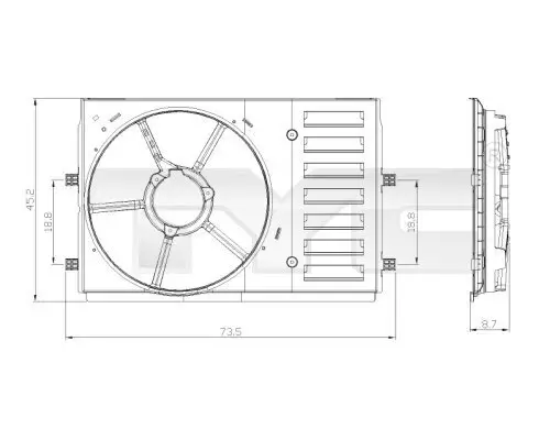 Halter, Kühlerlüfter TYC 837-0035-1