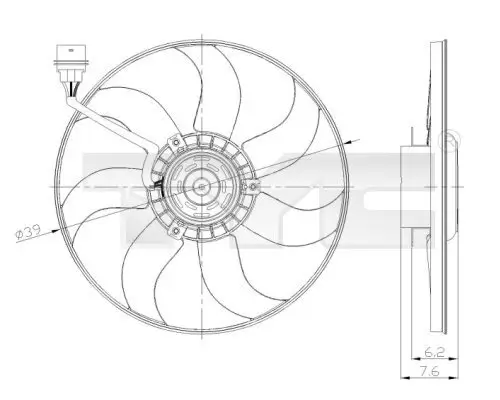 Lüfter, Motorkühlung TYC 837-0036 Bild Lüfter, Motorkühlung TYC 837-0036