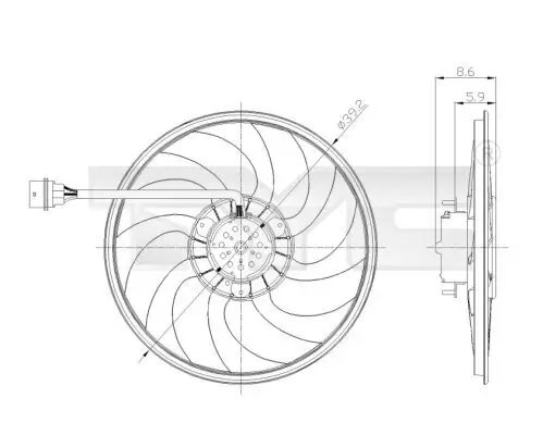 Lüfter, Motorkühlung TYC 837-0037 Bild Lüfter, Motorkühlung TYC 837-0037