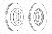 Bremsscheibe Vorderachse FERODO DDF1632C
