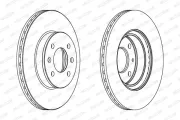 Bremsscheibe Vorderachse FERODO DDF1636C