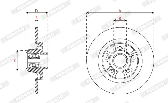 Bremsscheibe Hinterachse FERODO DDF1796 Bild Bremsscheibe Hinterachse FERODO DDF1796
