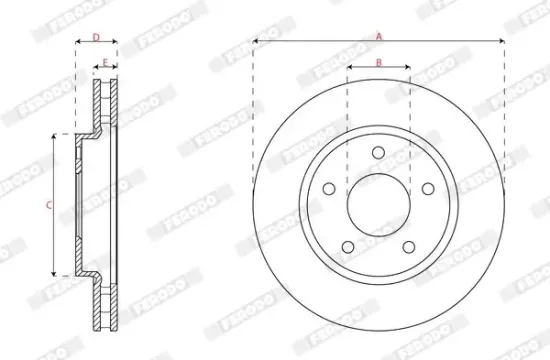 Bremsscheibe Vorderachse FERODO DDF1803C Bild Bremsscheibe Vorderachse FERODO DDF1803C