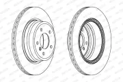Bremsscheibe Hinterachse FERODO DDF1812C-1