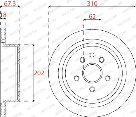 Bremsscheibe Hinterachse FERODO DDF1878C Bild Bremsscheibe Hinterachse FERODO DDF1878C