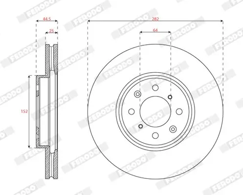 Bremsscheibe Vorderachse FERODO DDF2011C