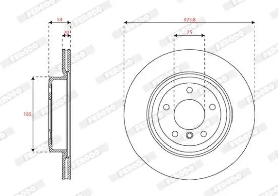 Bremsscheibe Hinterachse FERODO DDF2033C Bild Bremsscheibe Hinterachse FERODO DDF2033C