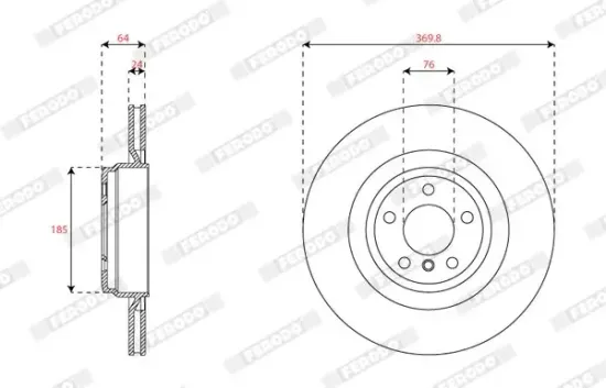 Bremsscheibe Hinterachse FERODO DDF2036C-1 Bild Bremsscheibe Hinterachse FERODO DDF2036C-1