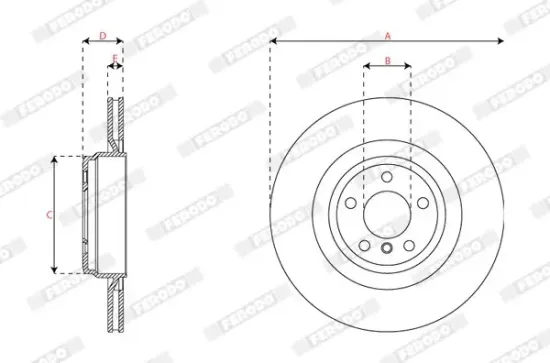 Bremsscheibe Hinterachse FERODO DDF2036C-1 Bild Bremsscheibe Hinterachse FERODO DDF2036C-1