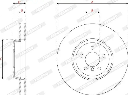 Bremsscheibe Vorderachse links FERODO DDF2042LC-1 Bild Bremsscheibe Vorderachse links FERODO DDF2042LC-1