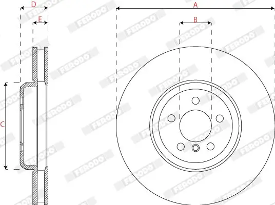 Bremsscheibe Vorderachse rechts FERODO DDF2042RC-1 Bild Bremsscheibe Vorderachse rechts FERODO DDF2042RC-1