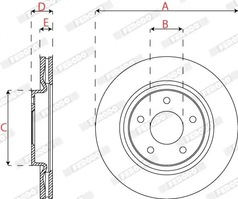 Bremsscheibe Vorderachse FERODO DDF2099C Bild Bremsscheibe Vorderachse FERODO DDF2099C