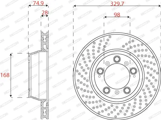 Bremsscheibe Vorderachse rechts FERODO DDF2131RC-1 Bild Bremsscheibe Vorderachse rechts FERODO DDF2131RC-1