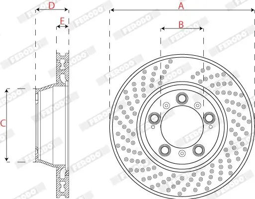 Bremsscheibe Vorderachse rechts FERODO DDF2131RC-1 Bild Bremsscheibe Vorderachse rechts FERODO DDF2131RC-1