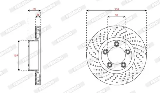 Bremsscheibe Vorderachse links FERODO DDF2137LC-1 Bild Bremsscheibe Vorderachse links FERODO DDF2137LC-1