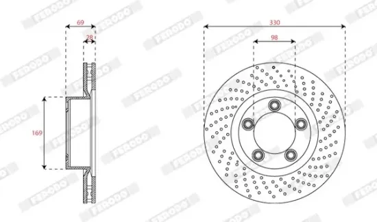 Bremsscheibe Vorderachse rechts FERODO DDF2137RC-1 Bild Bremsscheibe Vorderachse rechts FERODO DDF2137RC-1