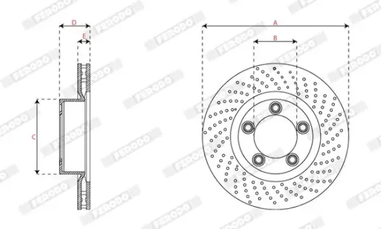 Bremsscheibe Vorderachse rechts FERODO DDF2137RC-1 Bild Bremsscheibe Vorderachse rechts FERODO DDF2137RC-1