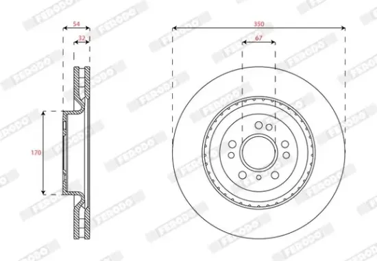 Bremsscheibe Vorderachse FERODO DDF2206C-1 Bild Bremsscheibe Vorderachse FERODO DDF2206C-1