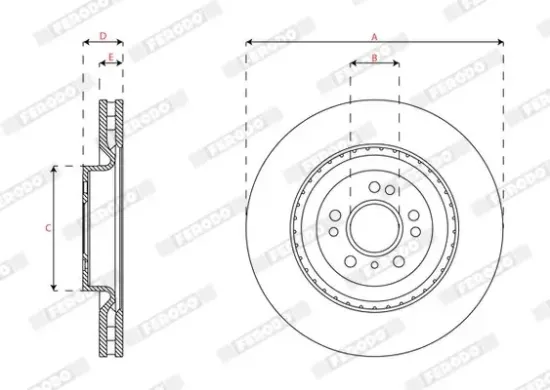 Bremsscheibe Vorderachse FERODO DDF2206C-1 Bild Bremsscheibe Vorderachse FERODO DDF2206C-1