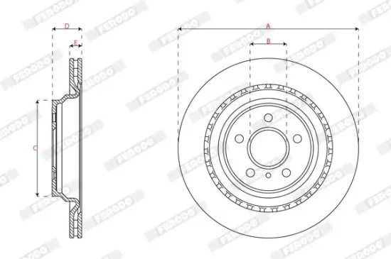 Bremsscheibe Hinterachse FERODO DDF2208C Bild Bremsscheibe Hinterachse FERODO DDF2208C