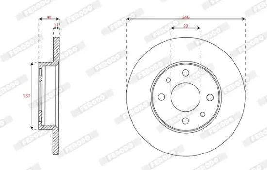Bremsscheibe Hinterachse FERODO DDF2218C Bild Bremsscheibe Hinterachse FERODO DDF2218C