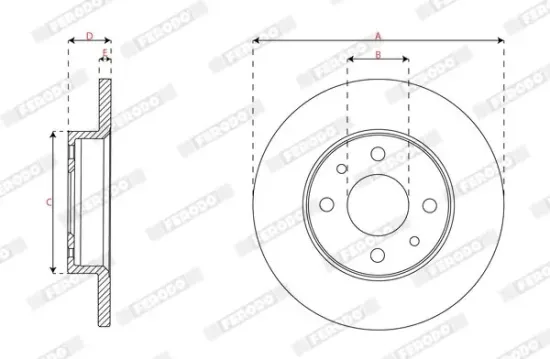Bremsscheibe Hinterachse FERODO DDF2218C Bild Bremsscheibe Hinterachse FERODO DDF2218C