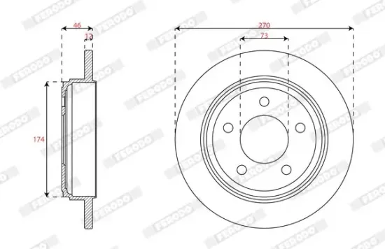 Bremsscheibe Hinterachse FERODO DDF2229C Bild Bremsscheibe Hinterachse FERODO DDF2229C
