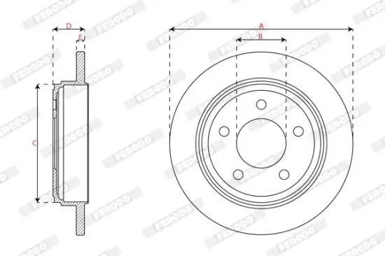 Bremsscheibe Hinterachse FERODO DDF2229C Bild Bremsscheibe Hinterachse FERODO DDF2229C