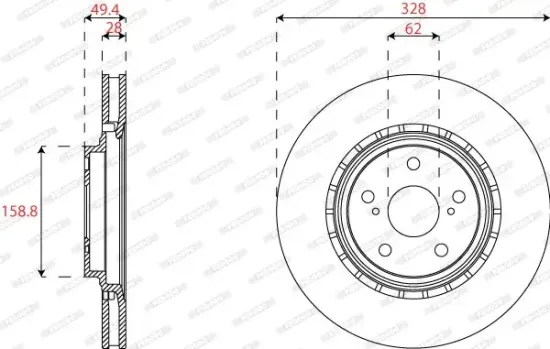 Bremsscheibe Vorderachse FERODO DDF2518C Bild Bremsscheibe Vorderachse FERODO DDF2518C