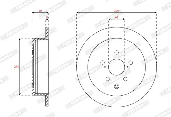 Bremsscheibe Hinterachse FERODO DDF2519C