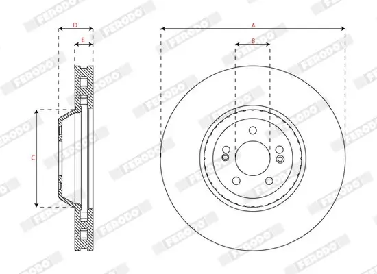 Bremsscheibe Vorderachse FERODO DDF2521C-1 Bild Bremsscheibe Vorderachse FERODO DDF2521C-1