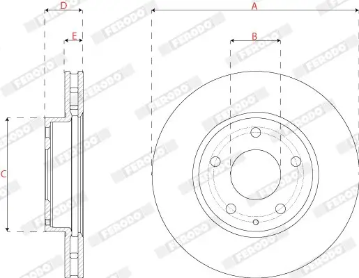 Bremsscheibe Vorderachse FERODO DDF2532C Bild Bremsscheibe Vorderachse FERODO DDF2532C