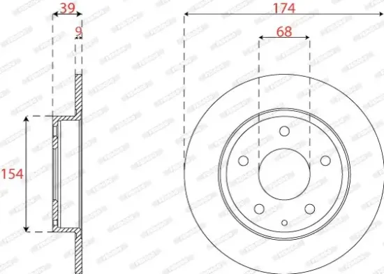 Bremsscheibe Hinterachse FERODO DDF2533C Bild Bremsscheibe Hinterachse FERODO DDF2533C