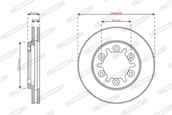 Bremsscheibe Vorderachse FERODO DDF2568 Bild Bremsscheibe Vorderachse FERODO DDF2568