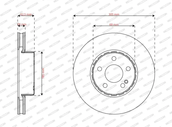 Bremsscheibe Vorderachse FERODO DDF2629VC-1 Bild Bremsscheibe Vorderachse FERODO DDF2629VC-1