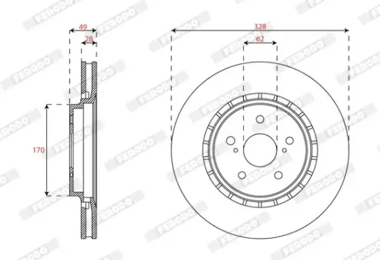 Bremsscheibe Vorderachse FERODO DDF2645C-1 Bild Bremsscheibe Vorderachse FERODO DDF2645C-1
