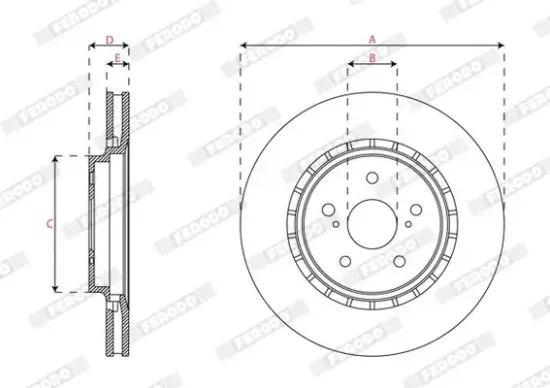 Bremsscheibe Vorderachse FERODO DDF2645C-1 Bild Bremsscheibe Vorderachse FERODO DDF2645C-1