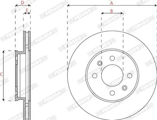 Bremsscheibe Vorderachse FERODO DDF2660C Bild Bremsscheibe Vorderachse FERODO DDF2660C