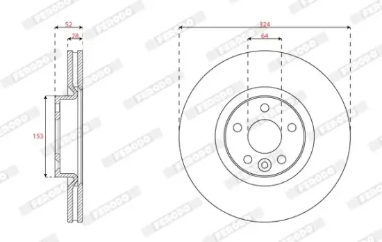 Bremsscheibe Vorderachse FERODO DDF2672C Bild Bremsscheibe Vorderachse FERODO DDF2672C